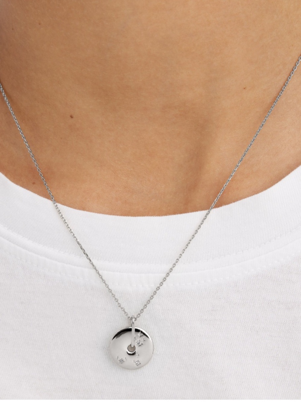 🐟 Mejuri Zodiac Pendant Necklakce ~ Pisces, Sterling Silver